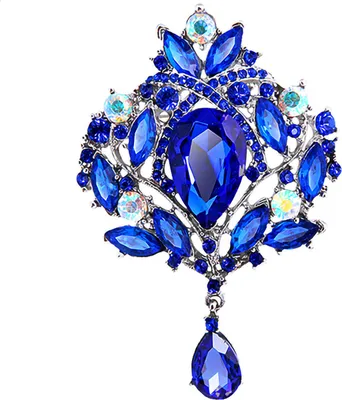 Produktbild von Brosche Wassertropfen Rostbeständige Legierung Elegante Wäscheklammer für Bankett-Silber Blau