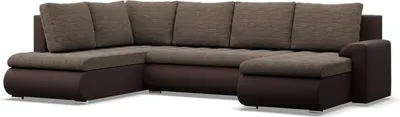 Produktbild von U-Sofa mit Schlaffunktion Foresta, Ottomane, Braun + Braun