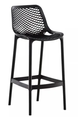 Obrázok produktu pre In And OutdoorMatch Barová stolička Maiya - Sada 1 - Ergonomická - Barová stolička do kuchyne alebo jedálne - Čierna - 75 cm