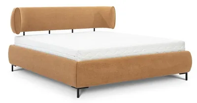 Produktbild von Braunes Schlafzimmer Bett Polsterbetten Designer Holzgestell Textilbett