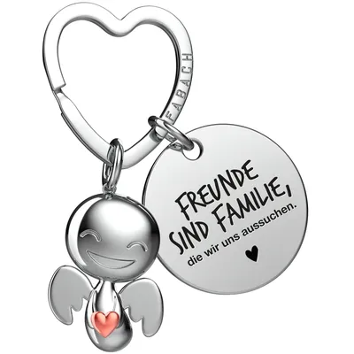 Produktbild von FABACH Beste Freundin Schutzengel Schlüsselanhänger mit Herz und Gravur – Engel Glücksbringer mit Botschaft – Geschenk für Freundinnen
