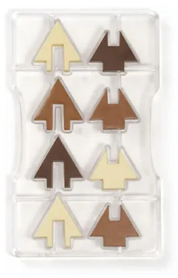 Pralinenform einsteckbare Tannenbäume, Polycarbonat, 20x12x2,3 cm