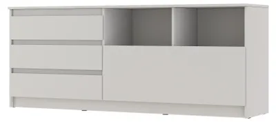 Produktbild von TV-Lowboard Weiß mit grifflosen Fronten 175 cm breit 70,3 cm hoch 43,3 cm tief