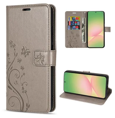 Produktbild von Handy Tasche für Samsung Galaxy A56 Hülle Handyhülle Klapphülle Wallet Case in Grau