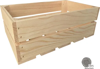 Produktbild von Lermowood Holzkisten 25 x 40 x 15cm Natur Dekokisten aus Holz Holzkiste Regalkiste Weinkiste