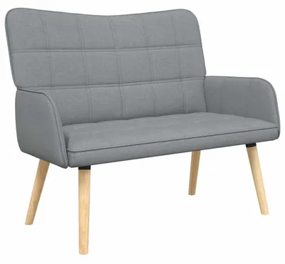 Produktbild von vidaXL 2-Sitzer Sofa Hellgrau 115 x 61 x 87 cm Stoff