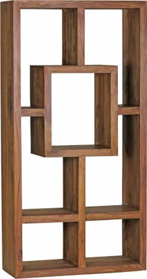 Produktbild von Bücherregal MUMBAI Massiv-Holz Sheesham 90 x 180 cm Wohnzimmer-Regal Ablagefächer Design Landhaus-Stil Standregal