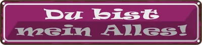 Produktbild von vianmo Blechschild 10x46 cm Du bis mein Alles Spruch Zitat