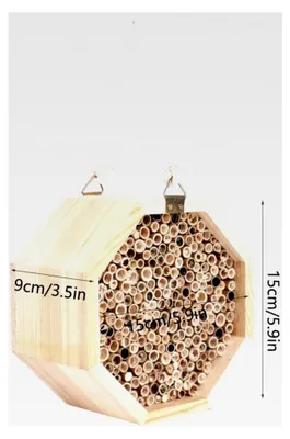 Produktbild von Bienenhaus aus Holz, Insektenhotel aus Naturholz, Nistkasten für die Gartendekoration im Freien