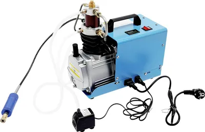 Image de Compresseur d'air électrique haute pression - 1 800 W - 0–30 MPa (300 bar) - 100 l/min - Moteur à bobinage en cuivre - Prise UE - Bleu
