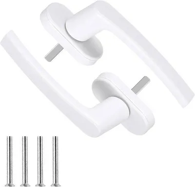 Produktbild von 2 Stück Fensterriegel, wei, UPVC, Balkontür, Sicherheit, stabile Zwinggarnitur, zusätzliche Vergrendung