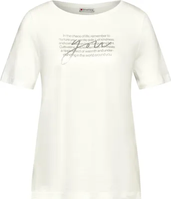 Produktbild von Street One wording partprint shirt off white 38