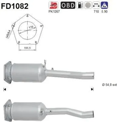 Produktbild von AS FD1082 Dieselpartikelfilter Rußpartikelfilter DPF für VW SHARAN (7M8, 7M9, 7M6) Abgasanlage Diesel