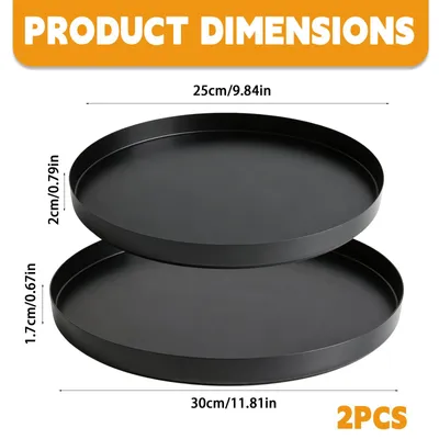 Immagine prodotto di Piattino decorativo rotondo, in metallo opaco, disponibile nelle dimensioni di 25 cm e 30 cm, ideale per il soggiorno