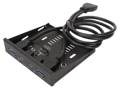 Image de Panneau avant USB 3.0 à 4 ports : transmission stable, résistant aux interférences, compatible avec le branchement à chaud, panneau avant 3,5 pouces pour boîtier d'ordinateur
