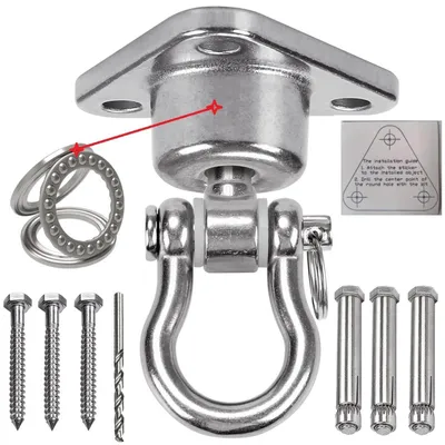 Immagine prodotto di Omgoods - Gancio a soffitto in acciaio inossidabile, capacità di 680 kg, girevole, per altalene e amache