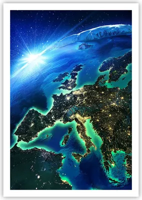 Produktbild von Poster - Poster ohne Rahmen - Nacht raum welt ansicht - 70x100 cm - Wand Bild - Wanddeko - Wandbilder - Kunstposter - Wandposter - Bilder - Kunstdruck - Wanddekoration - Wandbild - P2XPA70x100-2816