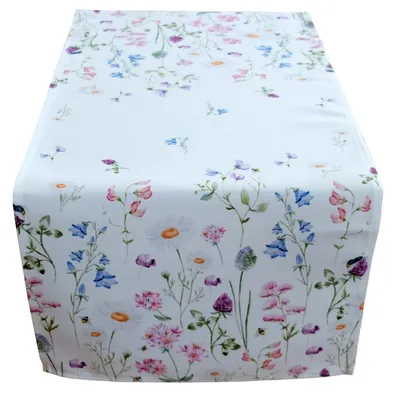 Image de Linge de table avec impression Pré fleuri 40 x 90 cm