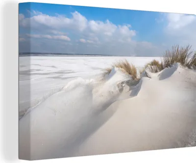 Zdjęcie produktu dla OneMillionCanvasses® - Obraz na płótnie - 150x100 cm, Wydmy na plaży Schiermonnikoog, dekoracja ścienna z nadrukiem