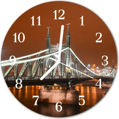 Produktbild von Glasuhr Wanduhr Küchenuhr Echt-Glas 30fi cm Brücke mehrfarbig