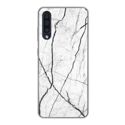 Produktbild von MuchoWow® Handyhülle Schutzhülle Hülle für Samsung Galaxy A30s Marmor - Schwarz - Weiß Silikon Softcase Handy Hülle - Karteninhaber