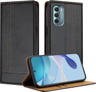 Produktbild von Handyhülle für Motorola Moto G Stylus 5G 2022 Leder Flip Klappbare Schutzhülle mit Standfunktion Schwarz