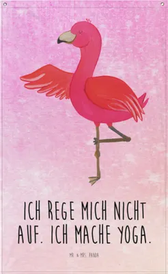 Produktbild von Mr. & Mrs. Panda Gobelin Flamingo Yoga - Aquarell Pink - Geschenk, Rosa, Wandbild, Aufgeregt, Namaste, Yogi, Tapestry, Boho Wandteppich, Ärger, Tapisserie