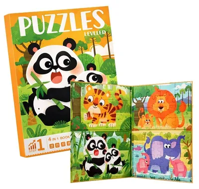 Produktbild von Magnetisches Puzzle - Tiere - Großes Buch - Level 1 - Reisespielzeug ab 3 Jahren