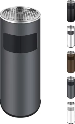 Produktbild von WELLGRO 2 in 1 Standaschenbecher Edelstahl für draußen – Wetterfester Standascher mit Mülleimer & Abfalleimer, großer Aschenbecher für Außenbereich, Terrasse, Eingang & Gewerbe