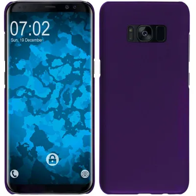 Produktbild von PhoneNatic Case kompatibel mit Samsung Galaxy S8 Plus - Hülle lila gummiert Hard-case + flexible Folie