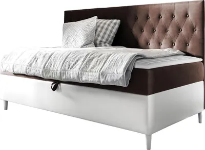 Produktbild von MIRJAN24 Boxspringbett Filip Junior 2 80x200, Einzelbett mit Bonellfederkern, Härtegrad - H3 (Farbe: Soft 017 + Fresh 04)