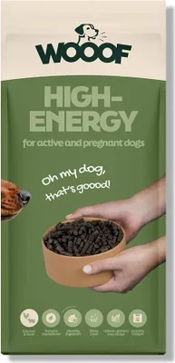 Produktbild von Hundetrockenfutter WOOOF High Energy 18KG Gepresstes Hundefutter extra Eiweiß und Fett für aktive Hunde