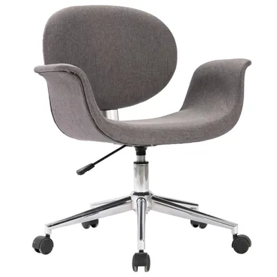 Image de vidaXL Chaise de salle à manger pivotante Gris Tissu