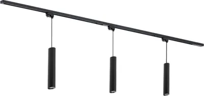Produktbild von Qub Focus III - LED Schienensystem - Schwarz - 1-Phasen - 200cm - 3x GU10 Pendelleuchten - I-Form