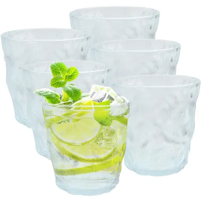Productafbeelding van Set van 6 drinkglazen met een ijsbergmotief, geschikt voor wijn, bier, sap en cocktails, inhoud: 310 ml