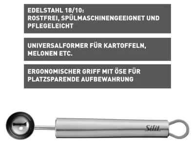 Produktbild von Silit Classic Line Kugelausstecher 16cm Edelstahl poliert Melonenlöffel spülmaschinenfest