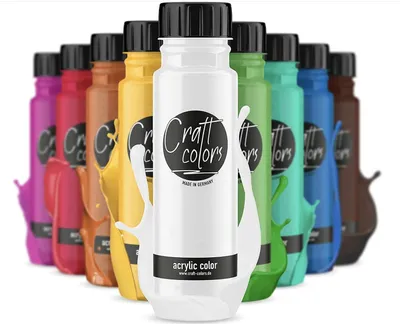Immagine prodotto di Set di vernici acriliche di alta qualità (10 x 250 ml) - Asciugatura rapida