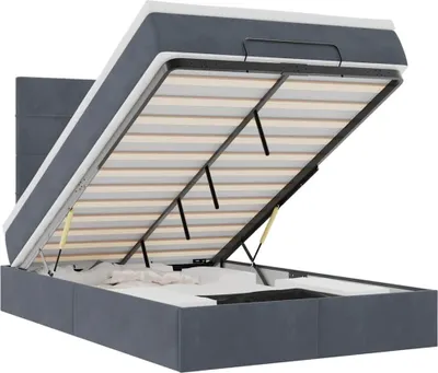 Obrázok produktu pre vidaXL Osmanská posteľ s matracmi tmavosivá 120x190 cm zamat