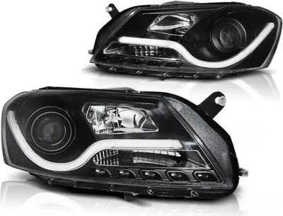 Productafbeelding van LED-dagrijverlichting, designkoplampen, geschikt voor VW Passat B7 (2010-2014), zwart