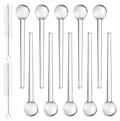 Image de Tuyau en verre borosilicaté résistant à la chaleur - 10 pièces - 10 cm - Transparent