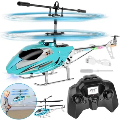 Produktbild von RC-Helikopter für Kinder mit LED-Beleuchtung, 2,4-GHz-Fernsteuerung und automatischer Höhenhaltung