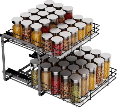 Produktbild von Ausziehbares Gewürzregal für Küchenschränke - 2 Etagen Organizer