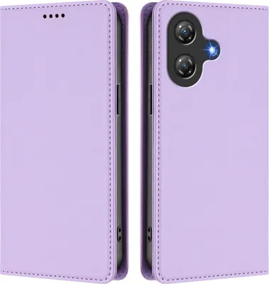 Image de Étui en cuir pour Ulefone Note 21, étui à rabat magnétique en cuirPolyuréthaneavec support, violet clair