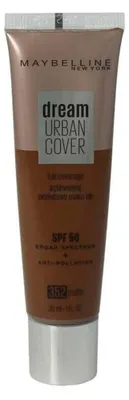 Imagen del producto de Maybelline, Dream Urban Cover, Cobertura Total, Base de maquillaje cremosa, tono 352, Truffle, SPF 50, 30 ml