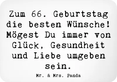 Produktbild von Mr. & Mrs. Panda magnet Spruch 66. Geburtstag - Weiß - Geschenk, küchenmagnet, Kühlschrankmagnet, Happy Birthday, besondere Momente, zettelhalter, Meilenstein, Liebe