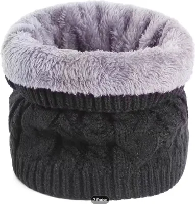 Produktbild von Schlauchschal Schwarz mit Fleecefutter Sehr warm Loop Schal Ski Wandern