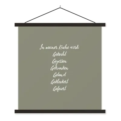 Produktbild von MuchoWow® Textilposter Zitate - In meiner Küche - Sprueken - Kochen 40x40 cm mit schwarzem Rahmen - Fotos