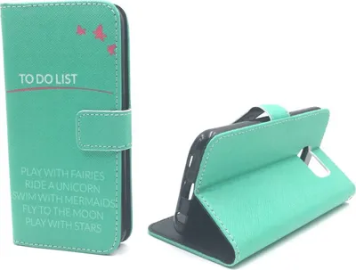 Produktbild von Handyhülle Tasche für Handy Samsung Galaxy S6 TO DO LIST Türkis