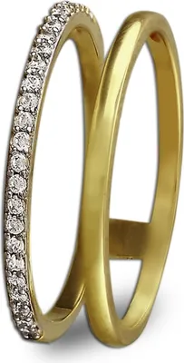 Produktbild von GoldDream Gold Doppel Ring 8 Karat Zirkonia Gr.60 333er Gelbgold GDR505Y60