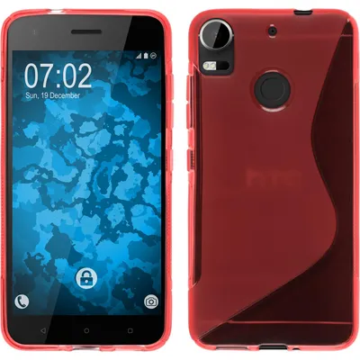Produktbild von PhoneNatic Case kompatibel mit HTC Desire 10 Pro - rot Silikon Hülle S-Style + 2 Schutzfolien